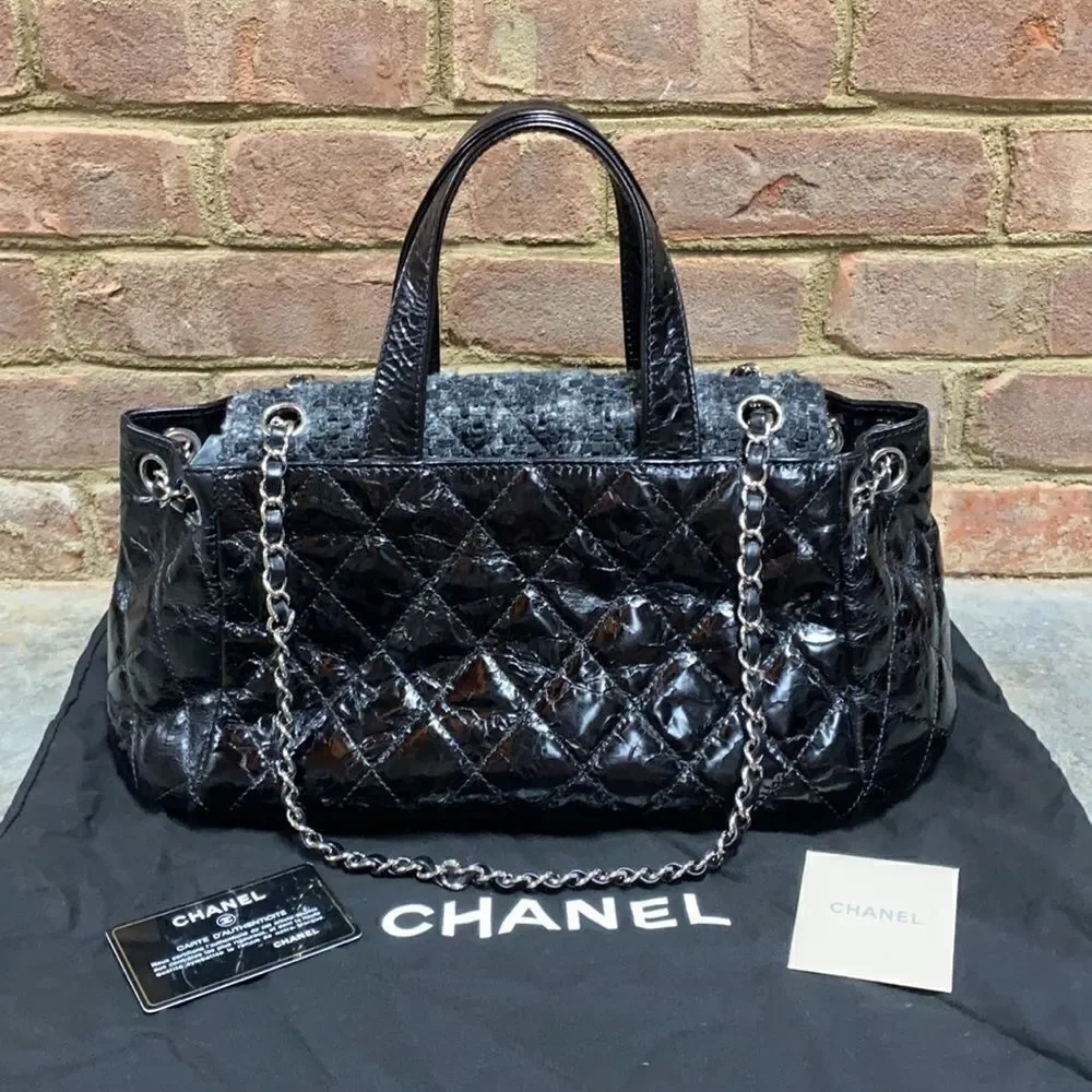 Chanel Authentic Portobello Black Quilted Calfskin Tote Bag